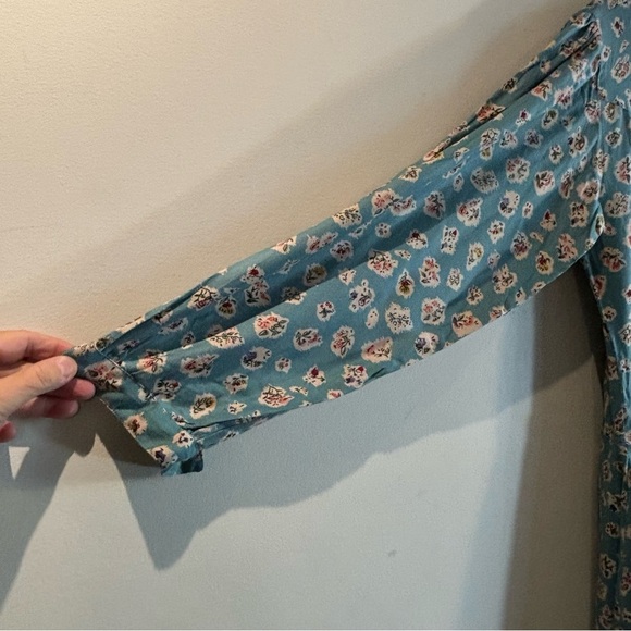 LITTLE PHOOL Sz XL Mini Dress Floral Buttoned Made in India 100% Rayon NEW - Picture 6 of 14